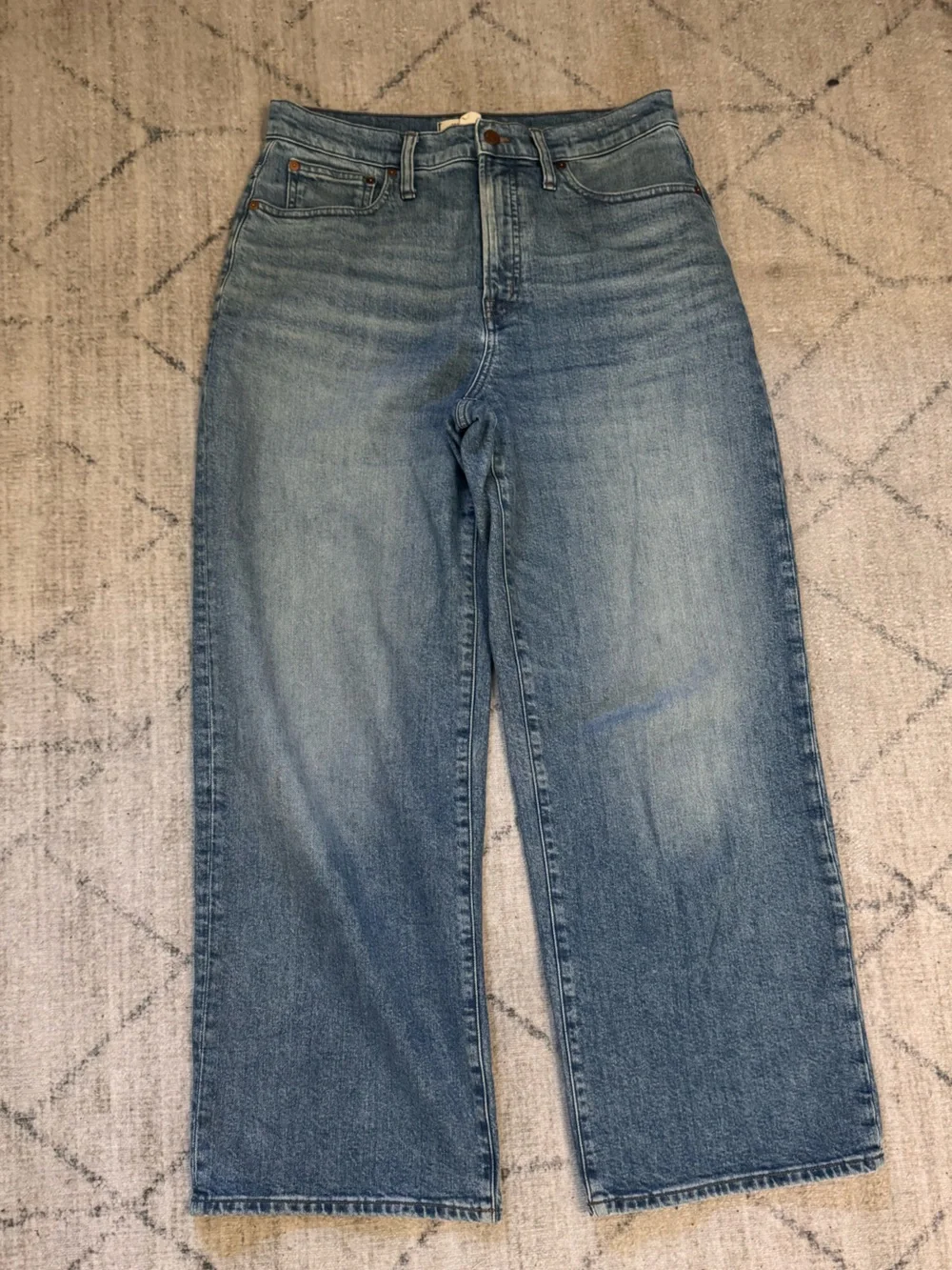 Madewell The Perfect Vintage Wide Leg Blue Jeans - Picture 2 of 3